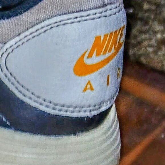 Nike Air Max SC Men's Shoes - White/Grey, Dark Blue, and Gold/Yellow Accents - Picture 5 of 5